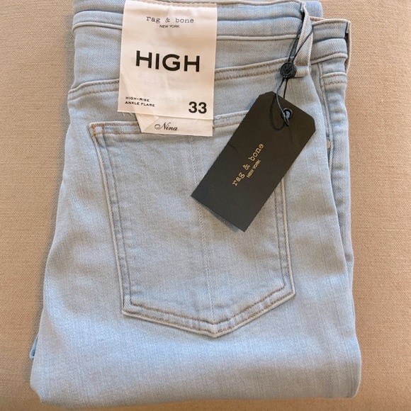 RAG & BONE Nina High Rise Ankle Flared Jeans - Women’s Size 33 - NEW - Picture 2 of 5